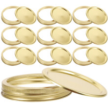 3Sets Golden Metal Jar Lids for Mason Jars Airtight Leakproof Covers