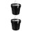 2Pcs Small Plastic Paint Buckets with Handle Lid Black Storage Cans 7