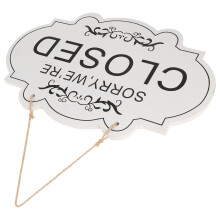 5Pcs Elegant Double-Sided Open Closed Sign White Wood Door Pendant