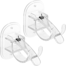 4Sets No-Drill Curtain Rod Brackets Wall Mount Hook for Kitchen Office