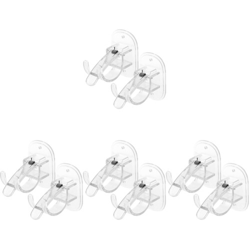4Sets No-Drill Curtain Rod Brackets Wall Mount Hook for Kitchen Office 2