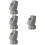 4Pcs Grey Resin Moai Statue Glasses Display Stand Tabletop Decor 9