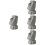 4Pcs Grey Resin Moai Statue Glasses Display Stand Tabletop Decor 8