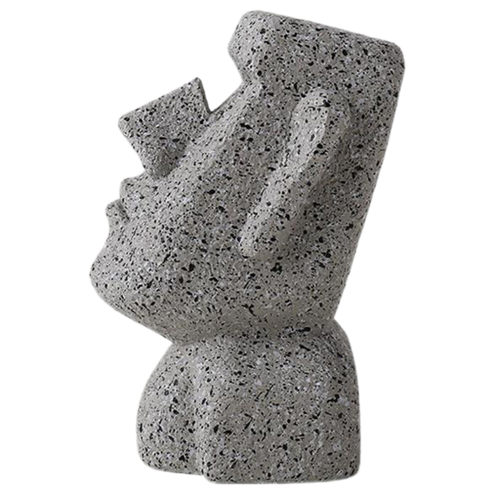 Artibetter Grey 4Pcs Resin Moai Statue Glasses Display Stand Tabletop Decor