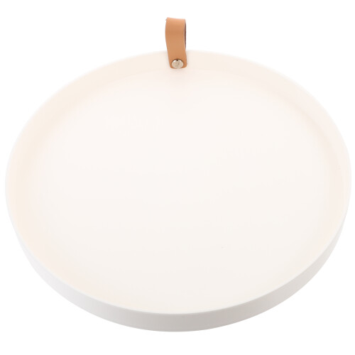 3Pcs Small Bathroom Tray White Plastic Circle Vanity Storage Holder 2