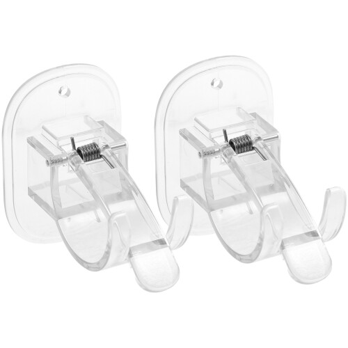 4Sets No-Drill Curtain Rod Brackets Wall Mount Hook for Kitchen Office 1