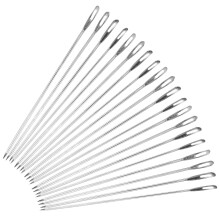 200Pcs Wear-Resistant Metal Knitting Needles Large Eye for Yarn Sewing
