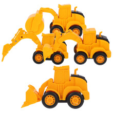 8Pcs Yellow ABS Truck Toy Small Construction Vehicle for Kids Play