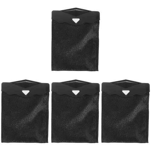 4Pcs Black Car Trash Bag with Light Auto Closure and Organizer 2