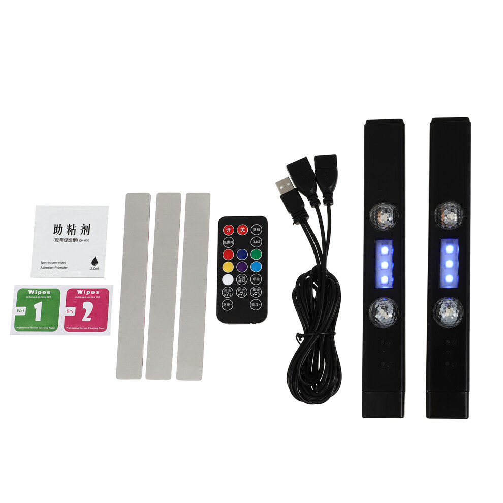 1Set Colorful Car Interior Lights Pvc Wireless Remote Strip Black 3011102275637
