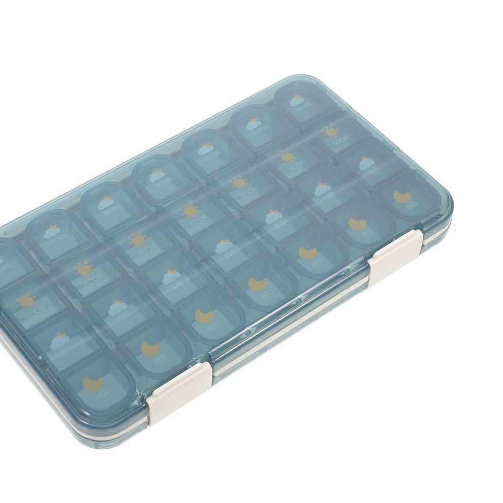 Aboofan Blue 4Pcs Lightweight Medicine Organizer Travel Portable Box