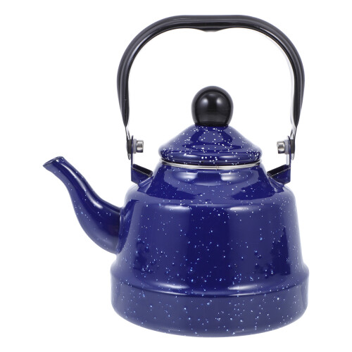 2Pcs Blue Enamel Teakettle Durable Water Boiling Kettle for Kitchen