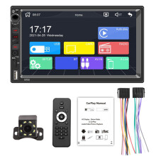 Autoradio con schermo touch da 7 pollici, Bluetooth, radio FM, Mirror Link, compatibile con telecamera posteriore, chiamate in vivavoce e supporto