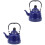 2Pcs Blue Enamel Teakettle Durable Water Boiling Kettle for Kitchen 3