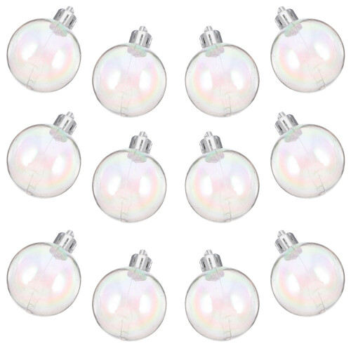 72Pcs Clear Fillable Christmas Tree Decorative Hanging Balls