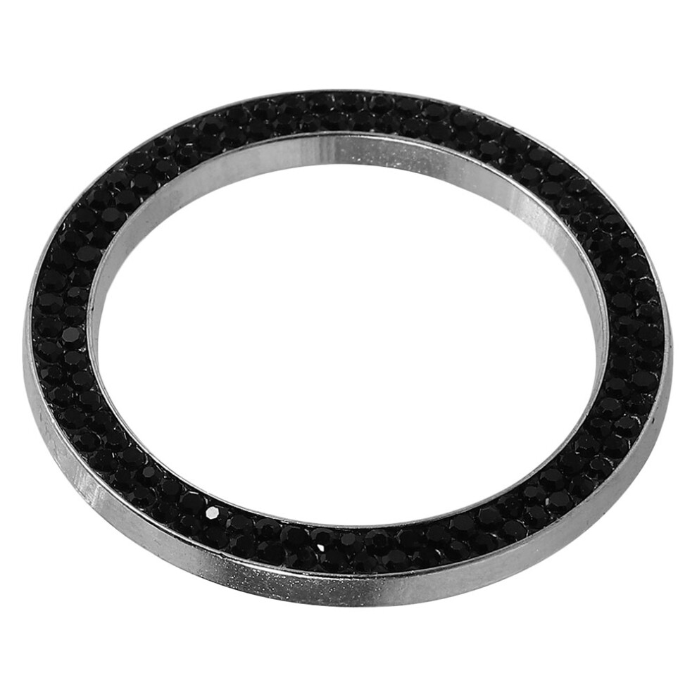 5Pcs Car Bling Ring Zinc Alloy Decorative Push To Start Button Black 3011827864833