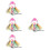 4Sets Small Animal Costume Kit Assorted Color Mesh Hat Skirt 8