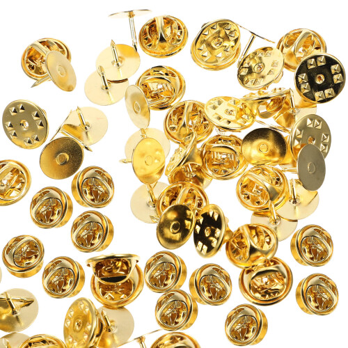200Sets Compact Locking Pin Backs Gold for Enamel Pins Brooch Tie Tack 1