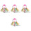 4Sets Small Animal Costume Kit Assorted Color Mesh Hat Skirt 5