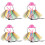 4Sets Small Animal Costume Kit Assorted Color Mesh Hat Skirt 7