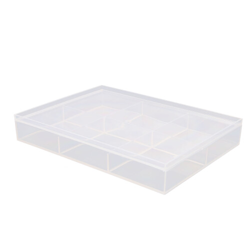 4Pcs Clear Tea Bag Storage Organizer Plastic Divided Box with Lid