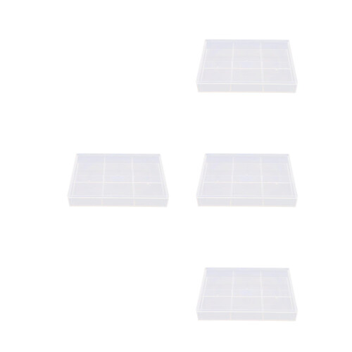 4Pcs Clear Tea Bag Storage Organizer Plastic Divided Box with Lid 2
