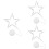 3Pcs Indoor Silver LED Window Lights Hanging with Suction Cup for Xmas 6