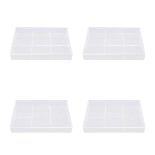4Pcs Clear Tea Bag Storage Organizer Plastic Divided Box with Lid 1