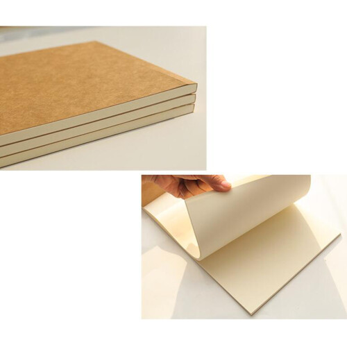 2Pcs Light Brown Kraft Paper Notebook Blank Notepad for Travel Writing 1