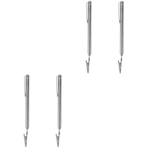 4Pcs Silver Telescoping Clamps Pen Type Retractable Clips 2