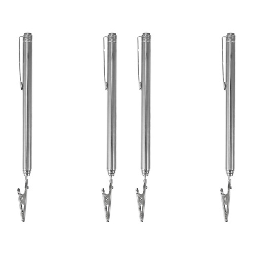 4Pcs Silver Telescoping Clamps Pen Type Retractable Clips 1