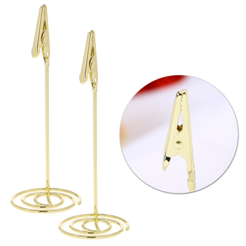 2Pcs Base Photo Clips Metal Menu Holders for Events