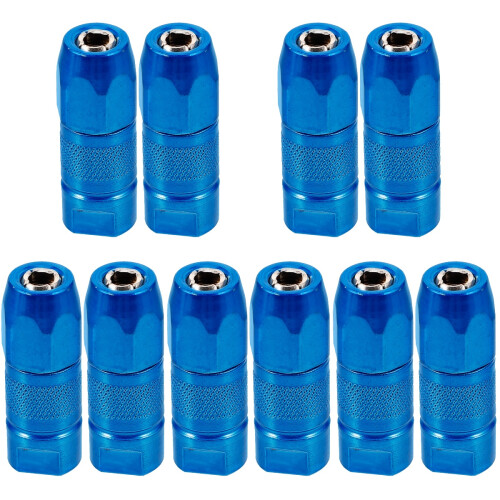 10Pcs Blue Metal Grease Nozzle Self Locking Hose Tips Replacement 2