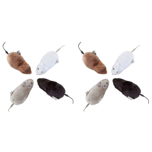 8Pcs Assorted Color Clockwork Mouse Toys Lightweight Kids Play 1
