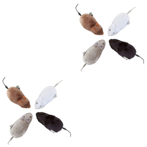 8Pcs Assorted Color Clockwork Mouse Toys Lightweight Kids Play 2