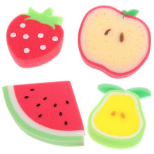 8Pcs Assorted Color Children Bath Balls Soft Fruit Shower Sponges