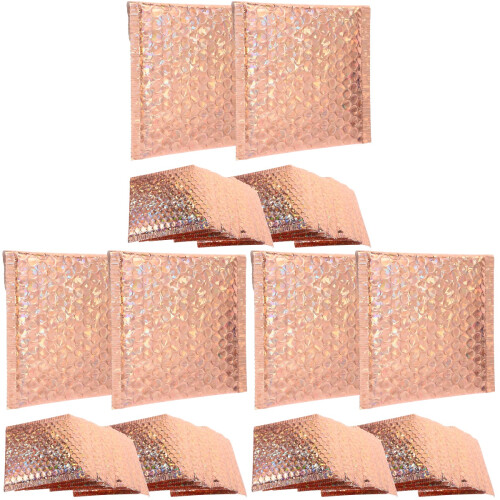 60Pcs Compact Rose Gold Shipping Bags Adhesive Bubble Envelopes 1