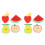 8Pcs Assorted Color Children Bath Balls Soft Fruit Shower Sponges 6