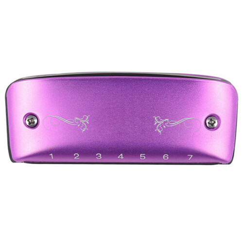 Compacte 7-Gats Mondharmonica Paars Praktisch En Duurzaam