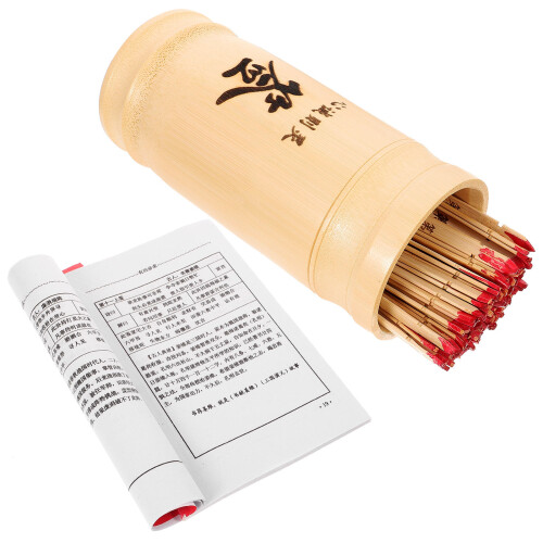 3Sets Smooth Bamboo Buddhist Fortune Sticks with Bucket and Guidebook 2