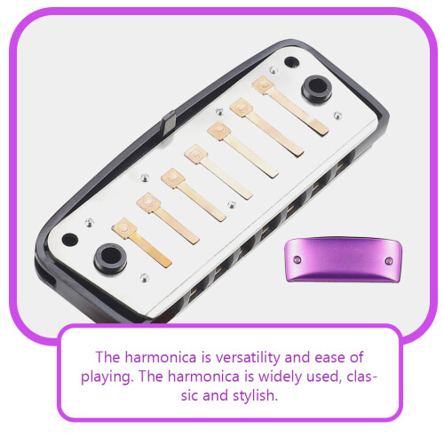 Compacte 7-Gats Mondharmonica Paars Praktisch En Duurzaam 2
