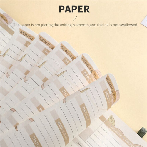 Caderno Week Planner 2024 com Capa de PU, Capa Dura MéDia (A5), 5,9X8,4 Polegadas Preta 2