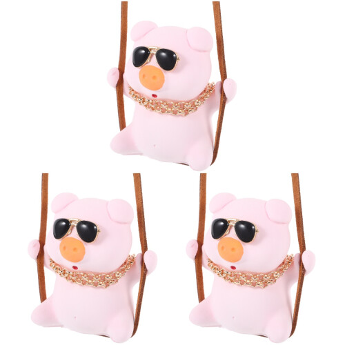 3St Roze Varkensauto Hangers Plaster Auto Accessoires Decor 2