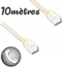 ADSL-Kabel RJ11 männlich / RJ11 männlich 10m - LINEAR - RJ11 6P4C Stecker - ADSL Kabel