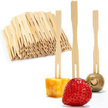 500pcs Bamboo Appetizer Disposable Bamboo Fork for Charcuterie,  Forks for Appetizers, Cocktail Forks for Weddings