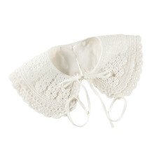 3St Witte Borduur Kraag Dames Afneembare Kant Shawl Voor Tops