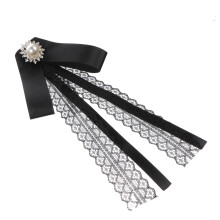 Zwarte Strik Lint Broche Kraagaccessoire Vrouwen