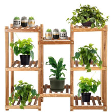 SPRINGOS Support pour Plante, Porte-fleurs Escalier de fleurs en bois de bambou 5 niveaux Balcon Salon Jardin Terrasse