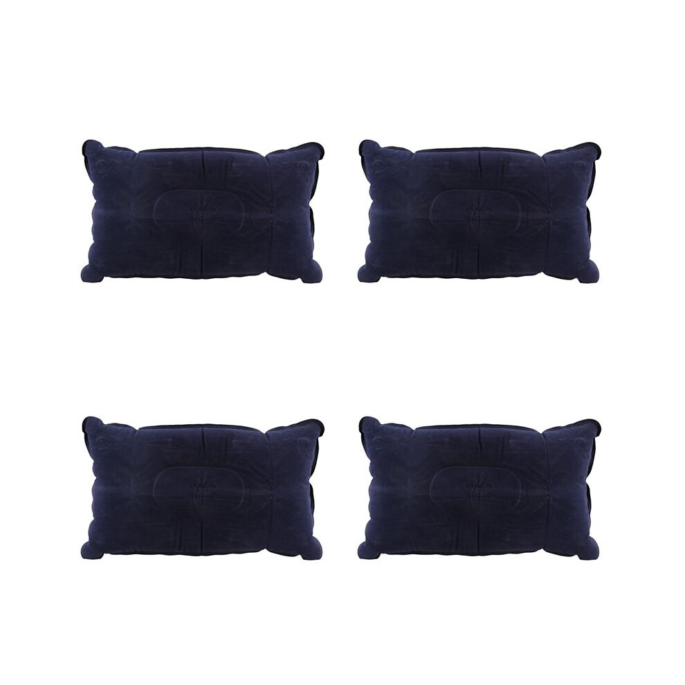 4X Double-Sided Flocking Pillow Inflatable Portable Foldable Pillow for Camping/ Traveling/ Office