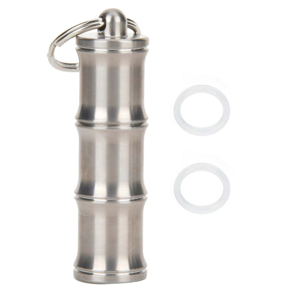 Titanium Pill Holder Emergency Whistle Necklace For Men Women, Lightweight Portable Waterproof Mini Nitro Medication Storage Container With Loud Signa